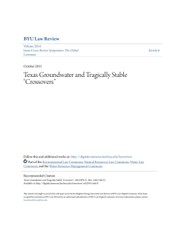 Texas Groundwater and Tragically Stable &ldquo;Crossovers&rdquo;