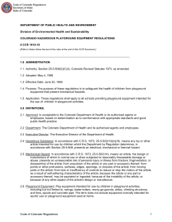 Code of Colorado Regulations - Colorado Secretary of State