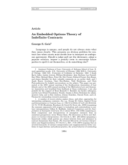 An Embedded Options Theory of Indefinite Contracts