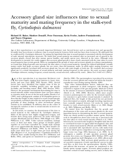 Accessory gland size influences time to sexual maturity and