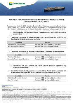 Candidates appointed by non-controlling shareholders