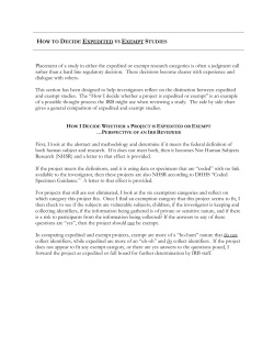 how to decide expedited vs exempt studies