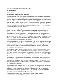Alternatives and the Formal Criminal Justice System By Brian