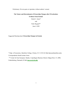 1 Preliminary: Do not quote or reproduce without authors= consent