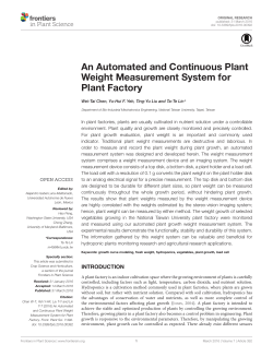 An Automated and Continuous Plant Weight Measurement System