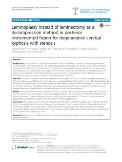 Laminoplasty instead of laminectomy as a decompression method in
