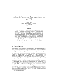 Multimedia Annotation, Querying and Analysis in ANVIL