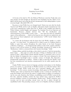 Editorial Regaining Victoria Welby By Luke Simons At the time of her