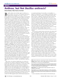 Anthrax, but Not Bacillus anthracis?
