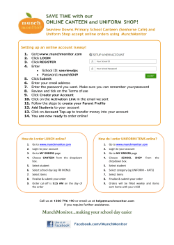 SAVE TIME with our ONLINE CANTEEN and UNIFORM SHOP!