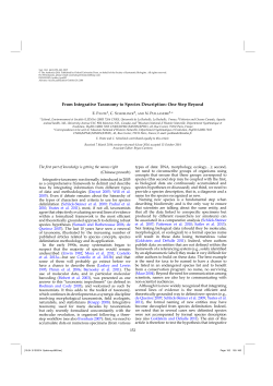 From Integrative Taxonomy to Species Description: One Step Beyond