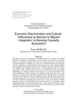Economic Discrimination and Cultural Differences as Barriers to
