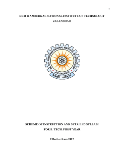 DR BR AMBEDKAR NATIONAL INSTITUTE OF