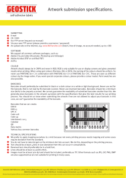 Artwork submission specifications.