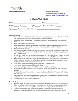 6 Month Well Child - Cornerstone Pediatrics