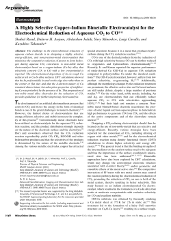 A Highly Selective CopperIndium Bimetallic Electrocatalyst for the
