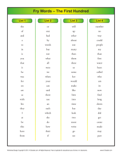 Fry Word List - All 1,000 Free, Printable Sight Words Worksheets