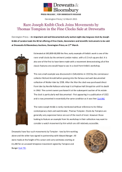 Rare Joseph Knibb Clock Joins Movements by Thomas Tompion in