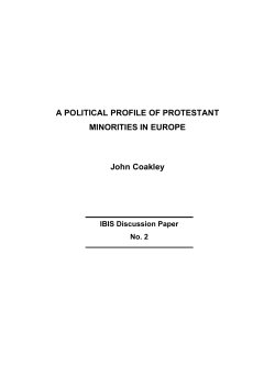 A POLITICAL PROFILE OF PROTESTANT MINORITIES IN EUROPE