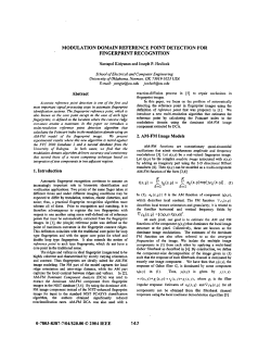 Modulation domain reference point detection for fingerprint recognition