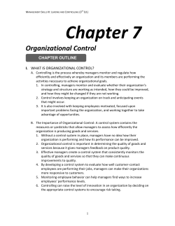 Chapter 7 Outline