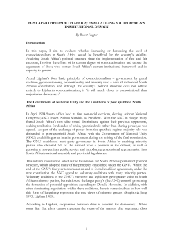 Post-apartheid South Africa: Evaluating South Africa`s