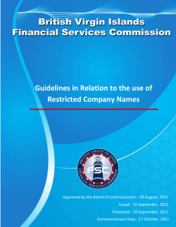 Guidelines in Relation to the use of Restricted Company Names