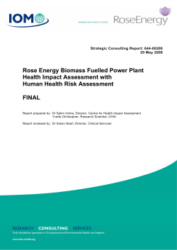 Rose Energy Biomass Fuelled Power Plant Health