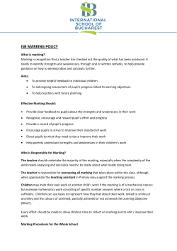 ISB MARKING POLICY