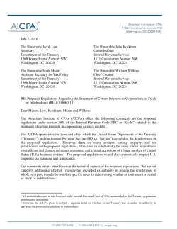 July 7, 2016 The Honorable Jacob Lew The Honorable John