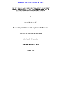 the transnational role and involvement of interest groups in water