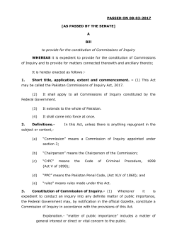 The Pakistan Commission of Inquiry Bill, 2017