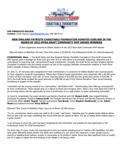 NEW ENGLAND PATRIOTS CHARITABLE FOUNDATION