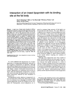 Interaction of an insect lipoprotein with its binding site at the fat body