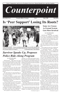 Counterpoint Fall 2016 - Vermont Psychiatric Survivors