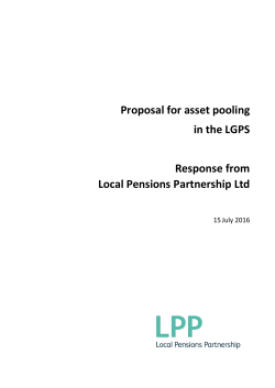 Proposal for asset pooling in the LGPS