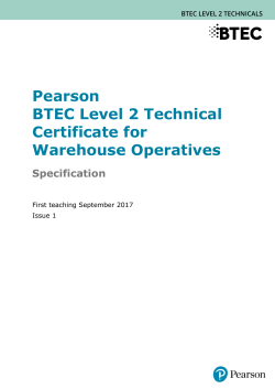 Pearson BTEC Level 2 Technical Certificate for