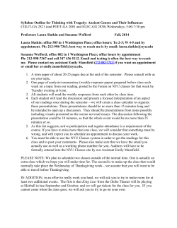 Syllabus Outline for Thinking with Tragedy