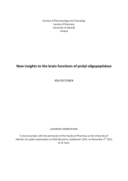 New insights to the brain functions of prolyl oligopeptidase