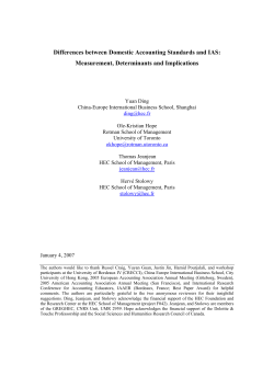 Differences between Domestic Accounting Standards and