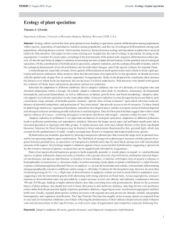 Ecology of plant speciation - U.W.