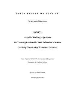 A Spell Checking Algorithm for Treating Predictable Verb