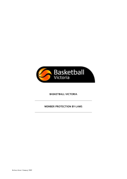 BASKETBALL VICTORIA MEMBER PROTECTION BY-LAWS