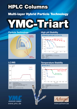 High pH Stability LC/MS Temperature Stability Particle