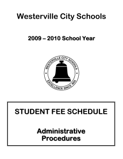 table of contents - Westerville City Schools