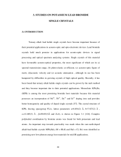 3. STUDIES ON POTASSIUM LEAD BROMIDE SINGLE CRYSTALS