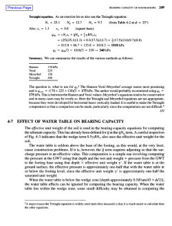 4-7 EFFECT OF WATER TABLE ON BEARING CAPACITY