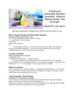 4 Delicious Lemonade Recipes: Lavender, Hibiscus Matcha Green