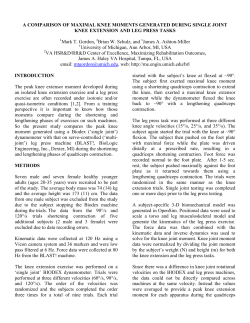 A Comparison of Maximal Knee Moments Generated During Single