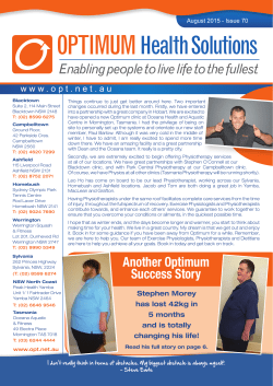 Newsletter #70 &ndash; August 2015